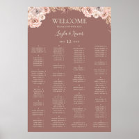 Boho Botanical | Dusty Rose Alphabetische Sitzplät