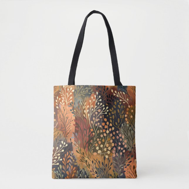 Boho Botanical Earthy Floral Tasche (Vorderseite)
