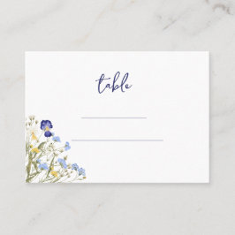 Boho Botanical Elegant Blue Wildblumen Hochzeit Platzkarte