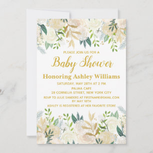 Boho Botanical Greenerenery Baby Shower Einladung