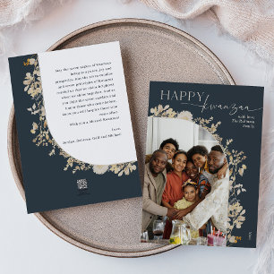 Boho Botanical Happy Kwanzaa Foto Feiertagskarte