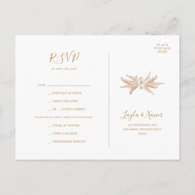 Boho Botanical | Ivory Menu Choice UAWG Postcard Postkarte (Rückseite)