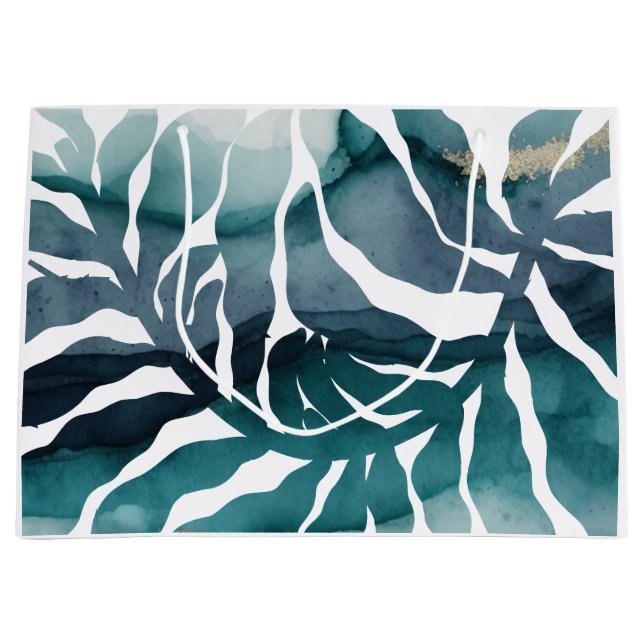 Boho Botanical Kelp Pflanze Watercolor Matisse Große Geschenktüte (Vorderseite)