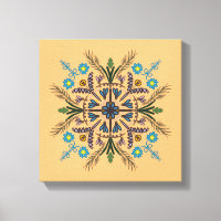 Boho Botanical Mandala Tropische Vegetation Orange