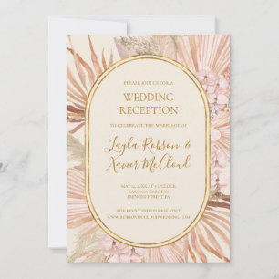 Boho Botanical Olivrüne Hochzeitsfeier Einladung