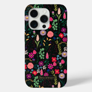Boho Botanical Watercolor Blume Black Case-Mate iPhone Hülle