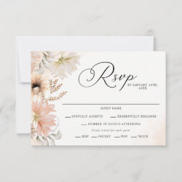 Boho Botanical Wedding RSVP Cards Karte
