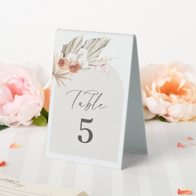 Boho Botanical Wedding Tischnummer Tischaufsteller (In Situ (Hochzeit))