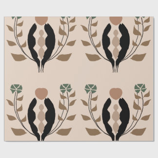 Boho-Botanik Erdig Feminine Natur Muster Geschenkpapier
