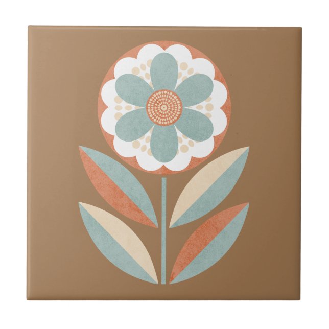 Boho-Botanik-Keramikfliese Fliese (Vorderseite)
