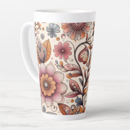 Boho-Botanik-Latte-Mug 12 & 17 oz Milchtasse