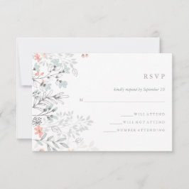 Boho Botanique Rustique Mariage Coral et Grey RSVP