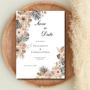 Boho Botanische Blume Blütenhochzeit Save The Date