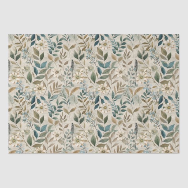 Boho-botanische Blume Seidenpapier (Vorderseite)