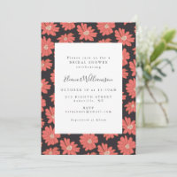 Boho-Botanische Blumen Brautdusche Schwarz Rot