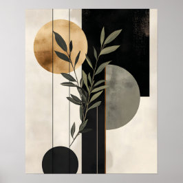 Boho-Botanische Geometrische Illustration Poster