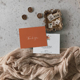 Boho Botanische Herbstfloralfeier Dankeskarte