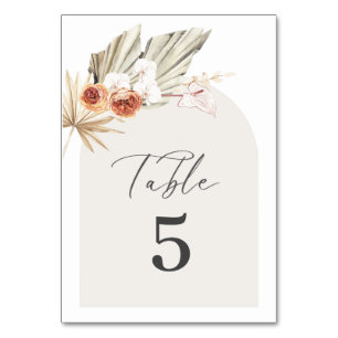 Boho-Botanische-Hochzeit-Tischnummer Tischnummer