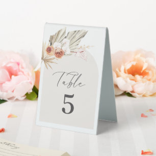 Boho-Botanische-Hochzeitstisch-Nummer Tischaufsteller