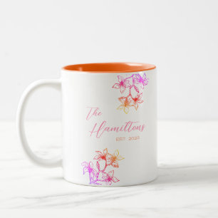 Boho-Botanische individuelle Hochzeitsdusche Zweifarbige Tasse
