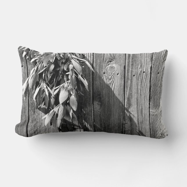 Boho botanische Kräuter verlasse rustikales Barnho Lendenkissen (Vorderseite)