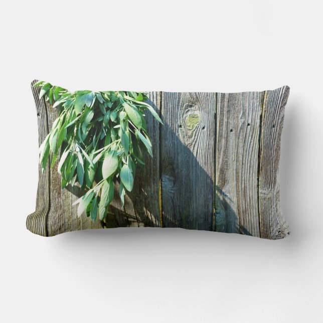 Boho botanische Kräuter verlasse rustikales Barnho Lendenkissen (Vorderseite)