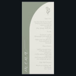 Boho Botanische Monogramm Sage Green Wedding Menükarte<br><div class="desc">Boho Botanical Monogram Sage Green Wedding Menu</div>
