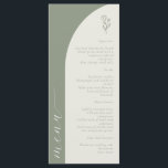 Boho Botanische Monogramm Sage Green Wedding Menükarte<br><div class="desc">Boho Botanical Monogram Sage Green Wedding Menu</div>