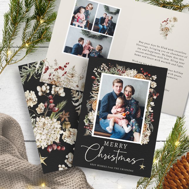 Boho Botanische Weihnachtskarte Karte (Boho Botanical Christmas Greeting Card
)