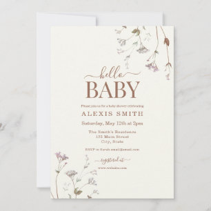 Boho Botanische Wildblume Floral Baby Dusche Einladung