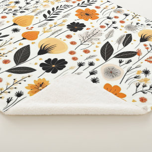 Boho Botanischer Blumenkohl Sherpadecke