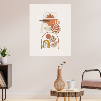 Boho-Botanischer Geometrischer Abstrakter Wandkuns Poster