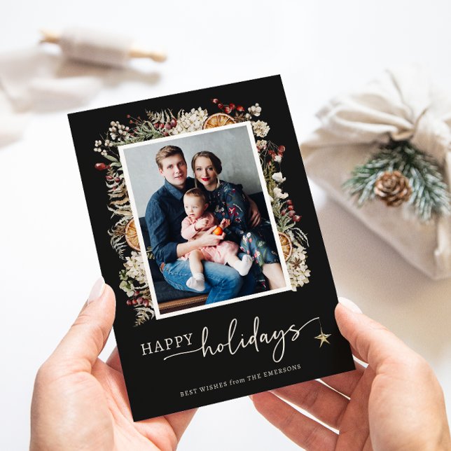 Boho-Botanischer Urlaub Karte (Boho Botanical Holiday Card
)