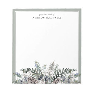 Boho Botanischer Winter Name Template Notepad Notizblock