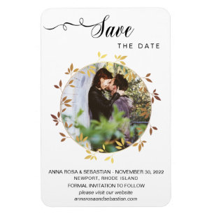 *~* Boho Botanisches Hochzeitsfest-FOTO Save the D Magnet