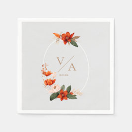 Boho Bouquet mit feurigen Blume Serviette