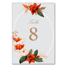 Boho Bouquet mit feurigen Blume Tischnummer