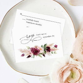 Boho Bourgogne & Blush Pink Floral w Repas RSVP 2