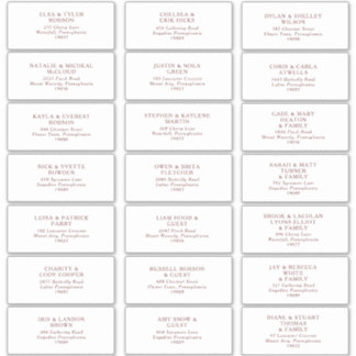 Boho Bourgogne Mariage Étiquettes de adresse invit