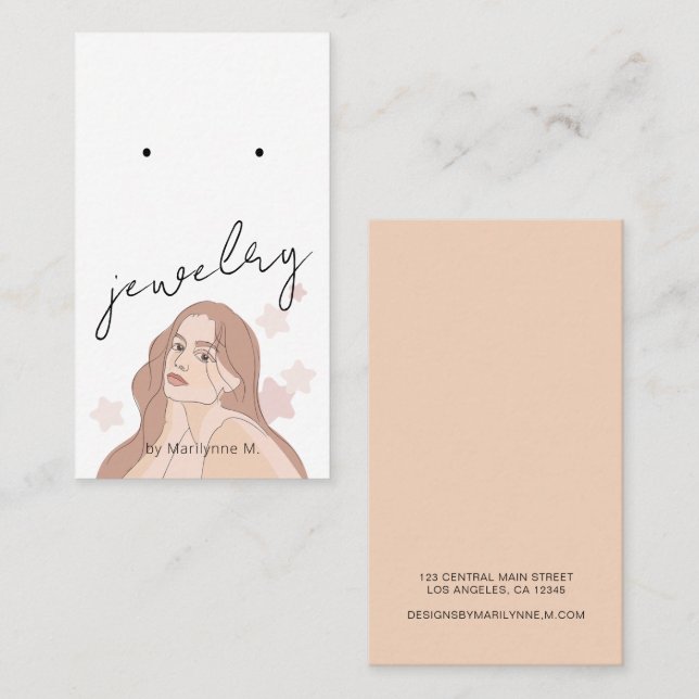 Boho Boutique Earring Display Card Visitenkarte (Vorne/Hinten)