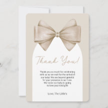 Boho Bow Modern Baby Dusche Danke Karte