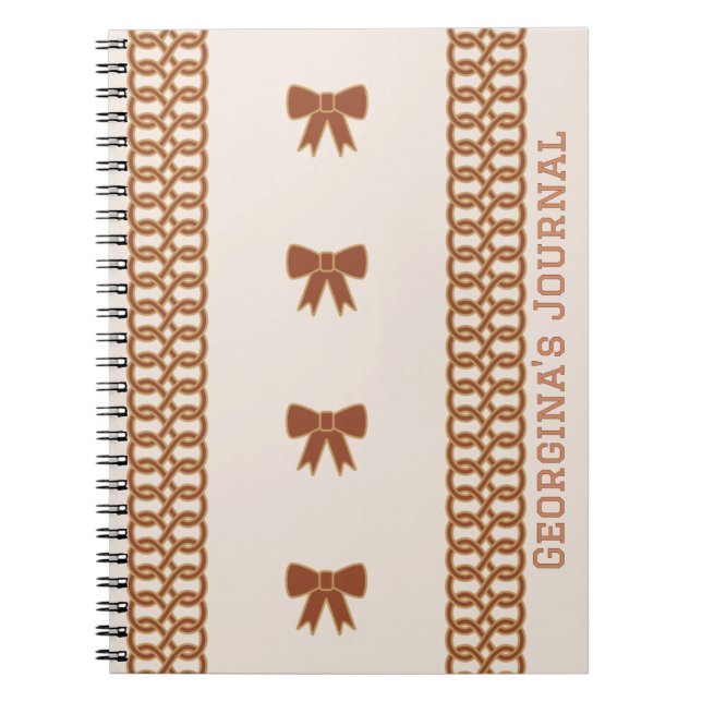 Boho Bows Journal Notebook - Earthtones (Devant)