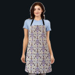 Boho Bows und Blüten Lila Schürze<br><div class="desc">Boho und rustikale Schürze mit handgezeichneter Darstellung von Bögen und Blume in lila Farben.</div>