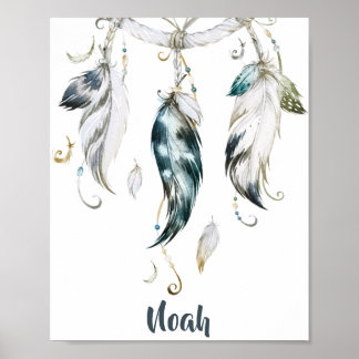 Boho Boy Feather Dream Cattedrale S. Lorenzo Poster