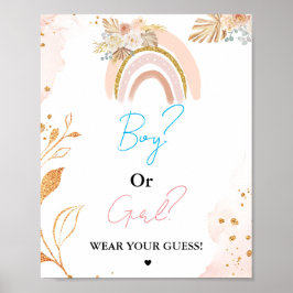 Boho Boy or Girl Tragen Sie Ihr Baby-Duschspiel Poster