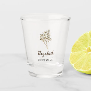 Boho-Brautjungfer-Geschenk individuelle Hochzeit P Schnapsglas