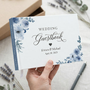Boho- Brautjungfern- Hochzeit in staubigem Blau Gästebuch