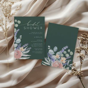 Boho-Brautjungfernparty Blumige & Eukalyptus-Wasse Einladung