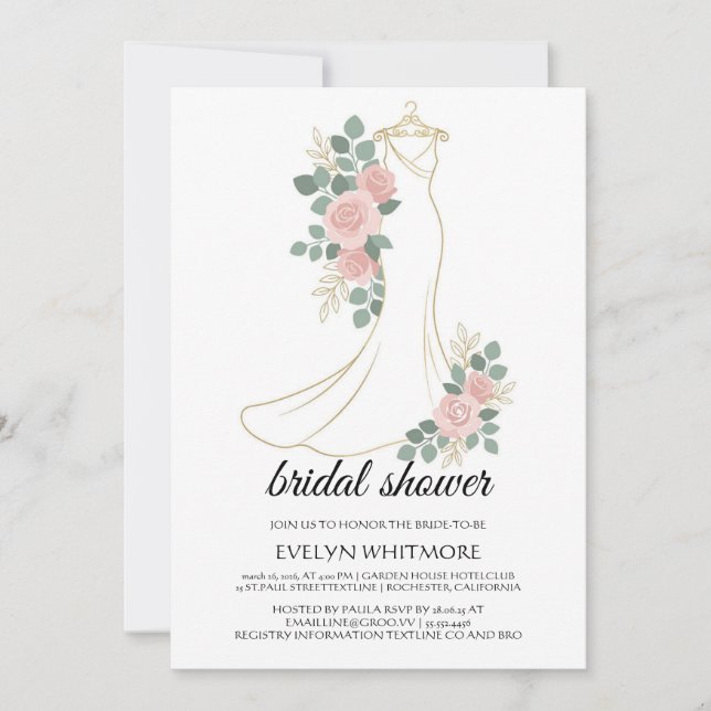 Boho Brautkleid-Stilguide | Boho Chic Hochzeit Einladung (Vorderseite)