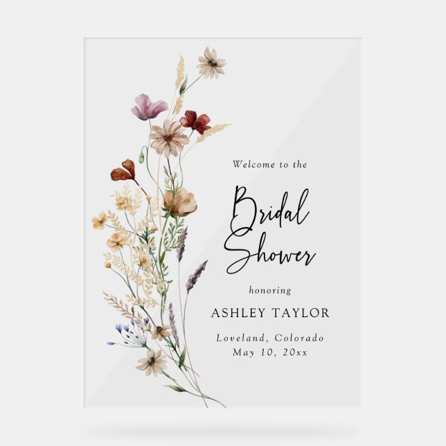 Boho Brautparty Acrylzeichen Acrylschild (Vorderseite)